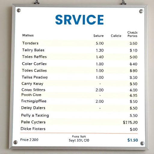 Price Board,Service Menu