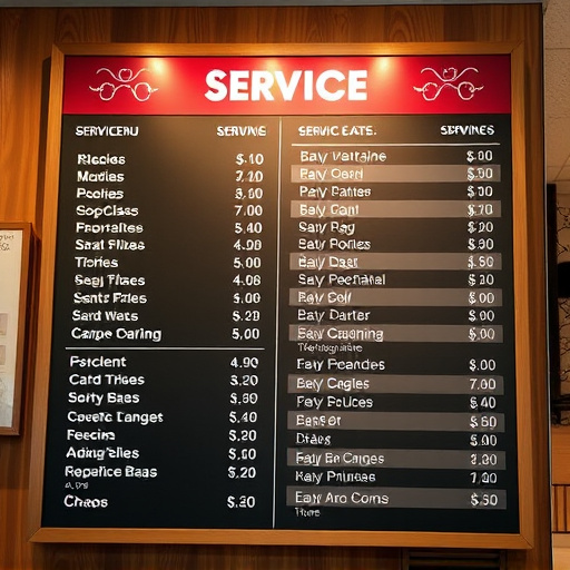 Price Board,Service Menu