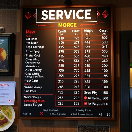 Price Board,Service Menu