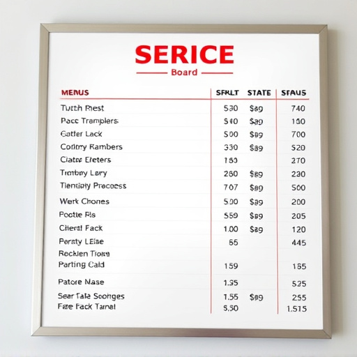 Price Board,Service Menu