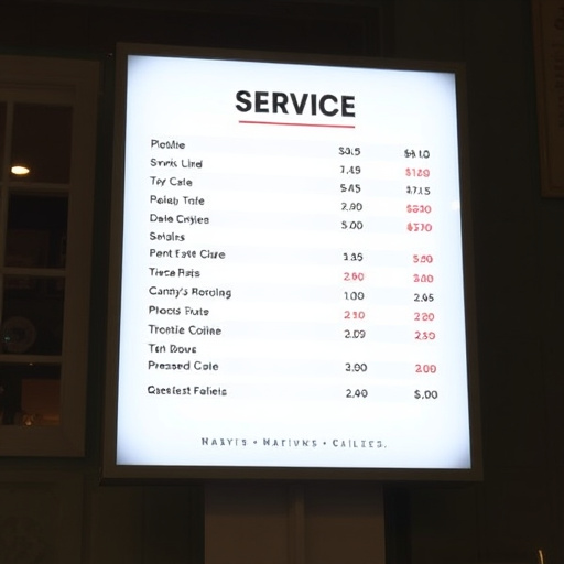 Price Board,Service Menu