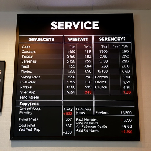 Price Board,Service Menu