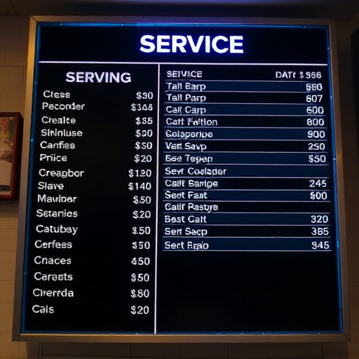 Price Board,Service Menu