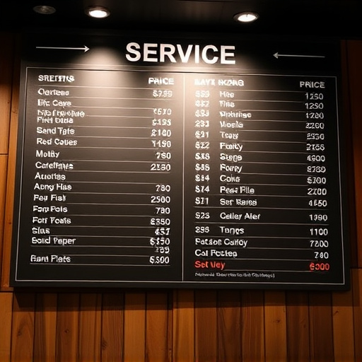 Price Board,Service Menu