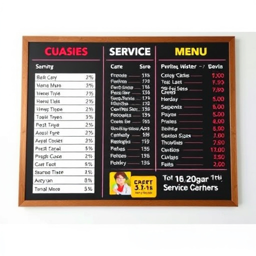 Price Board,Service Menu