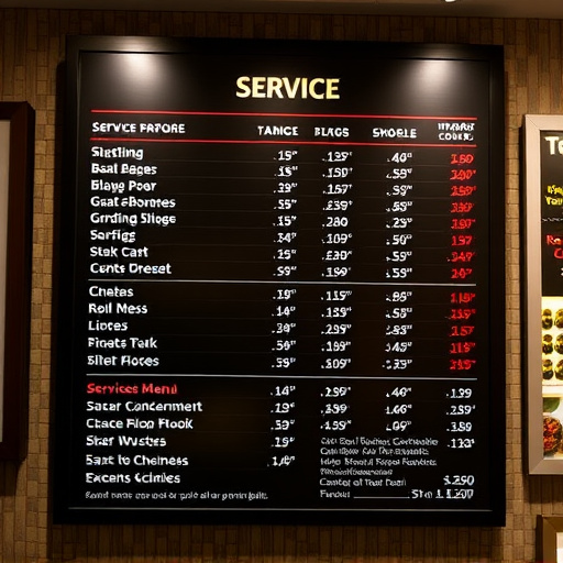 Price Board,Service Menu