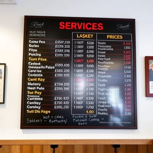 Price Board,Service Menu
