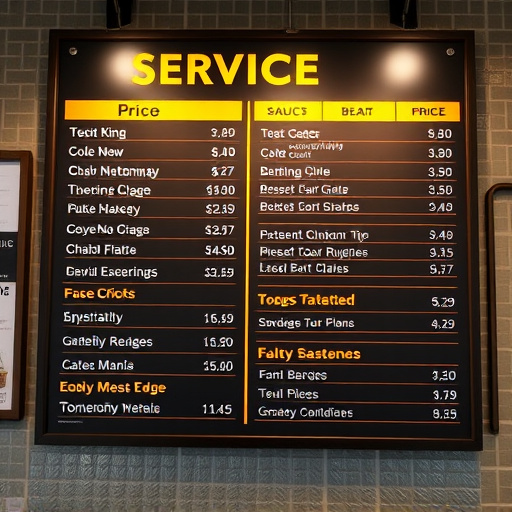 Price Board,Service Menu