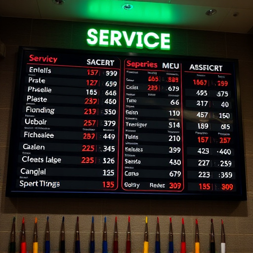 Price Board,Service Menu