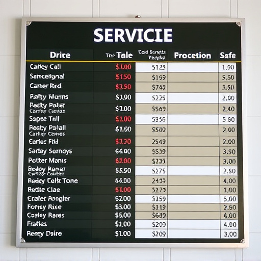 Price Board,Service Menu