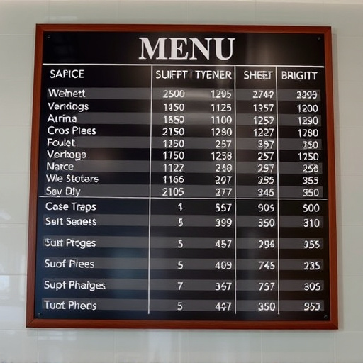 Price Board,Service Menu