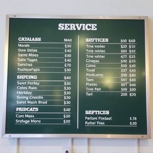 Price Board,Service Menu