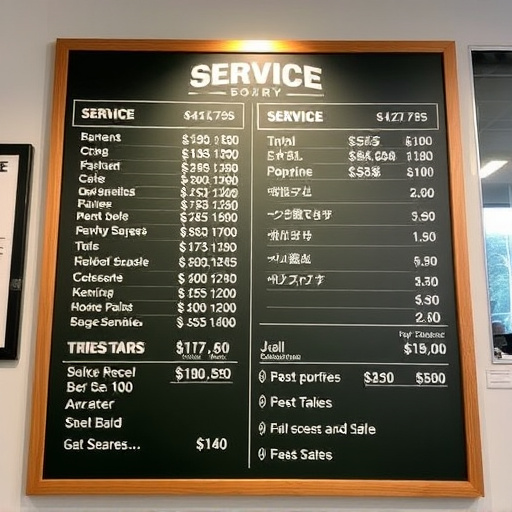 Price Board,Service Menu