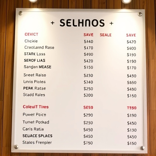 Price Board,Service Menu