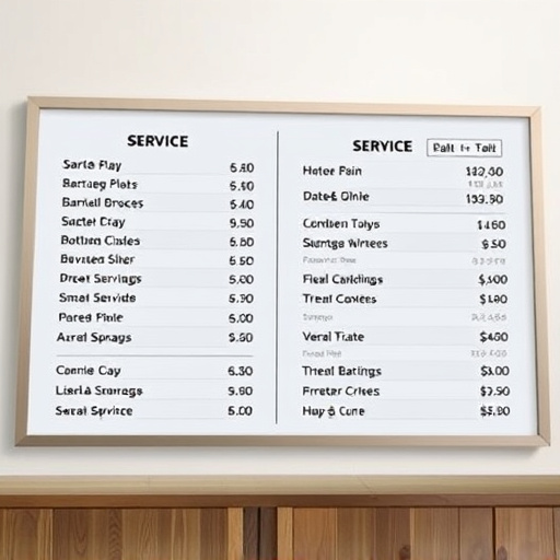 Price Board,Service Menu