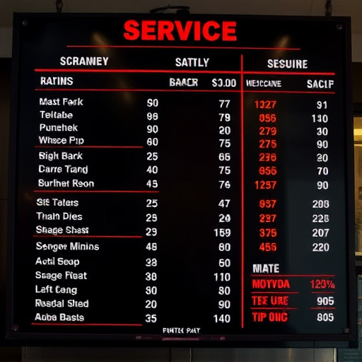 Price Board,Service Menu