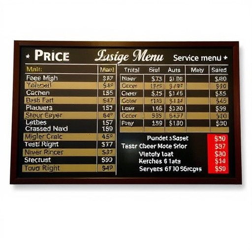 Price Board,Service Menu