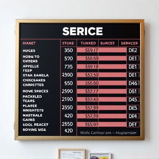 Price Board,Service Menu