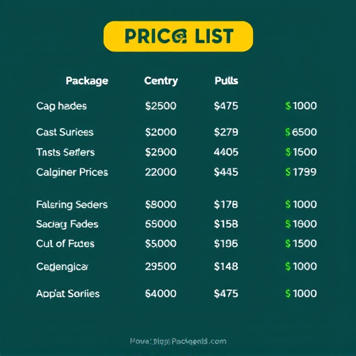 Price List,Package Deals