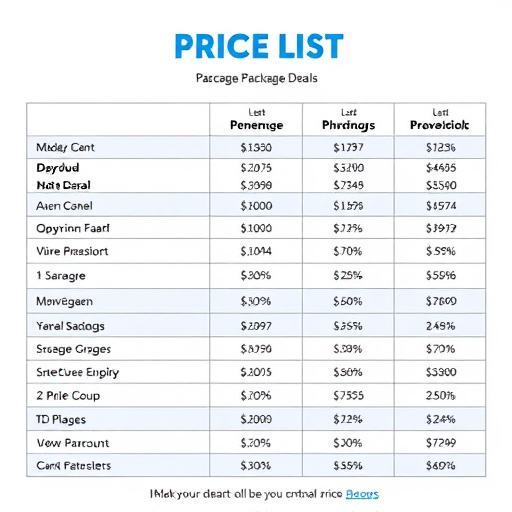 Price List,Package Deals