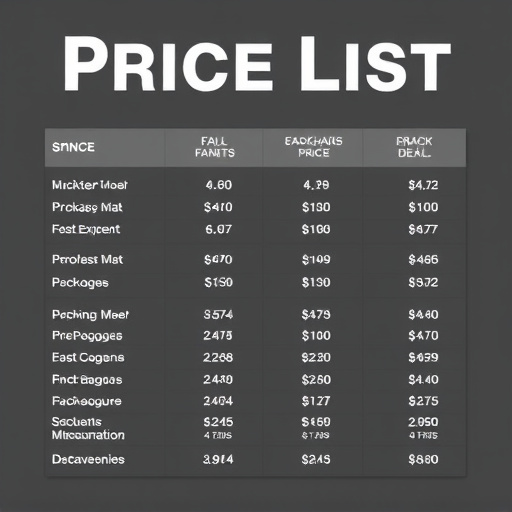 Price List,Package Deals