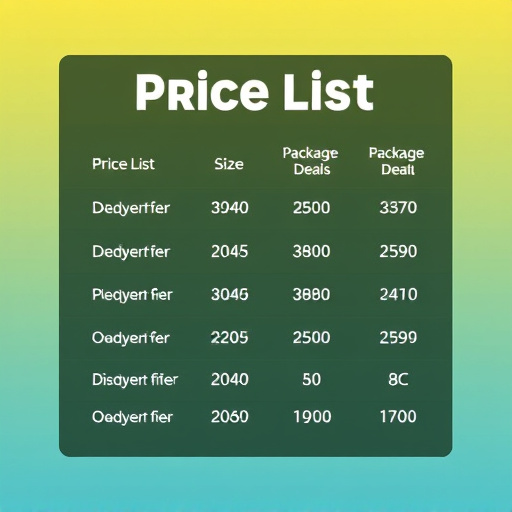 Price List,Package Deals