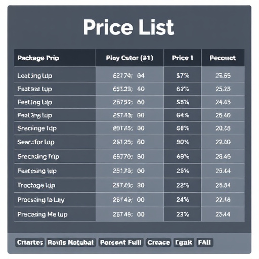 Price List,Package Deals