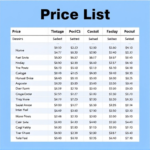 Price List,Package Deals