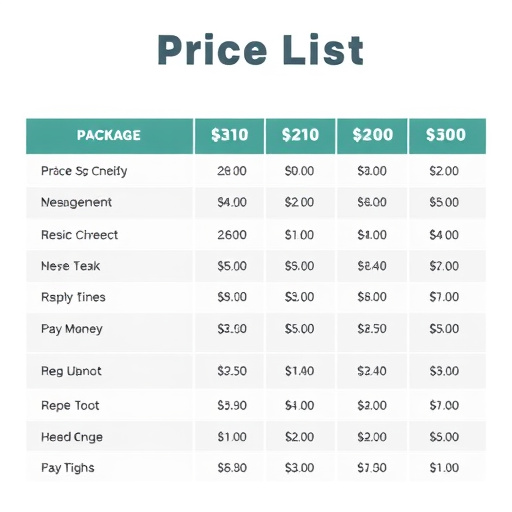 Price List,Package Deals