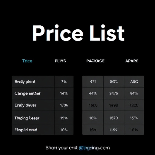 Price List,Package Deals