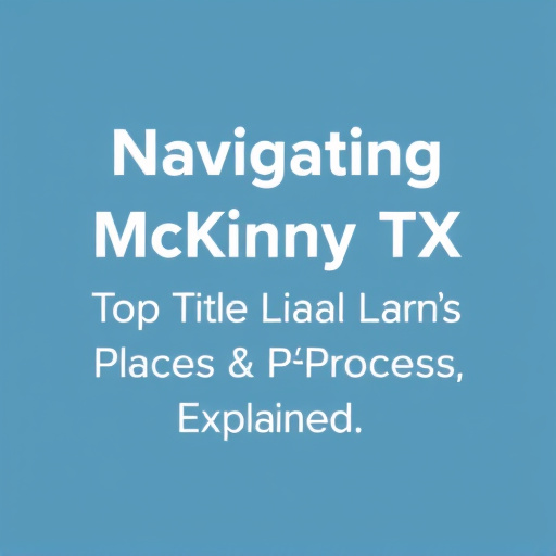 Navigating McKinney TX: Top Title Loan Places & Process Explained