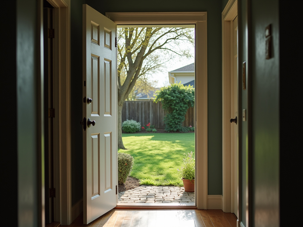 Backyard doorway view — impact french doors boynton beach fl