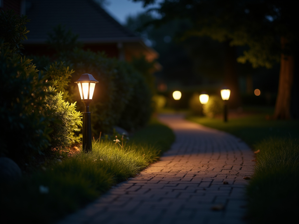 Backyard pathway lighting — all-in-one solar lights