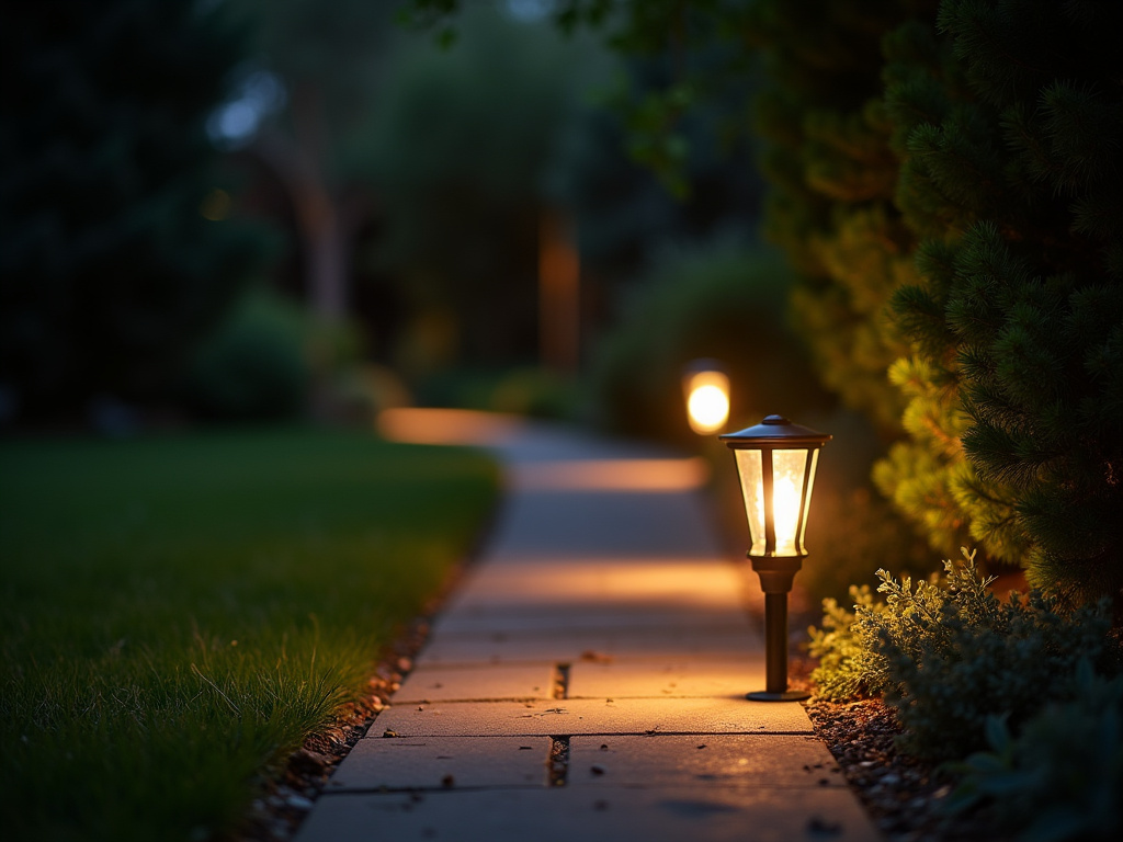 Backyard pathway lighting — all-in-one solar lights