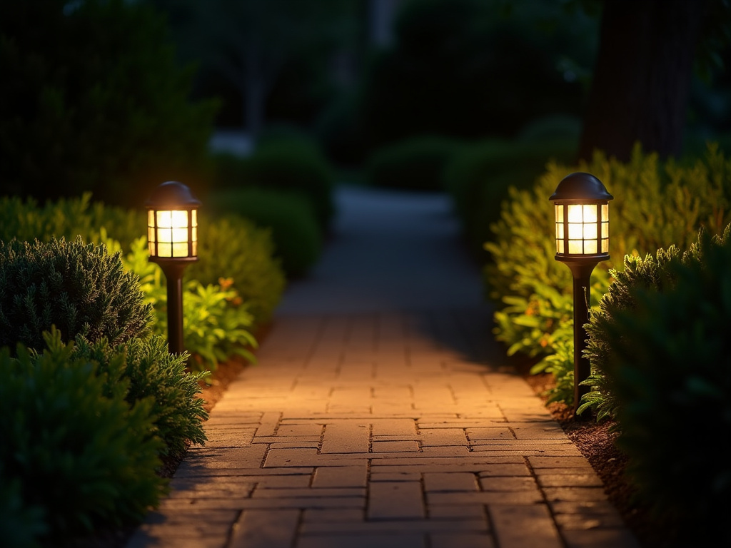 Backyard pathway lighting — all-in-one solar lights