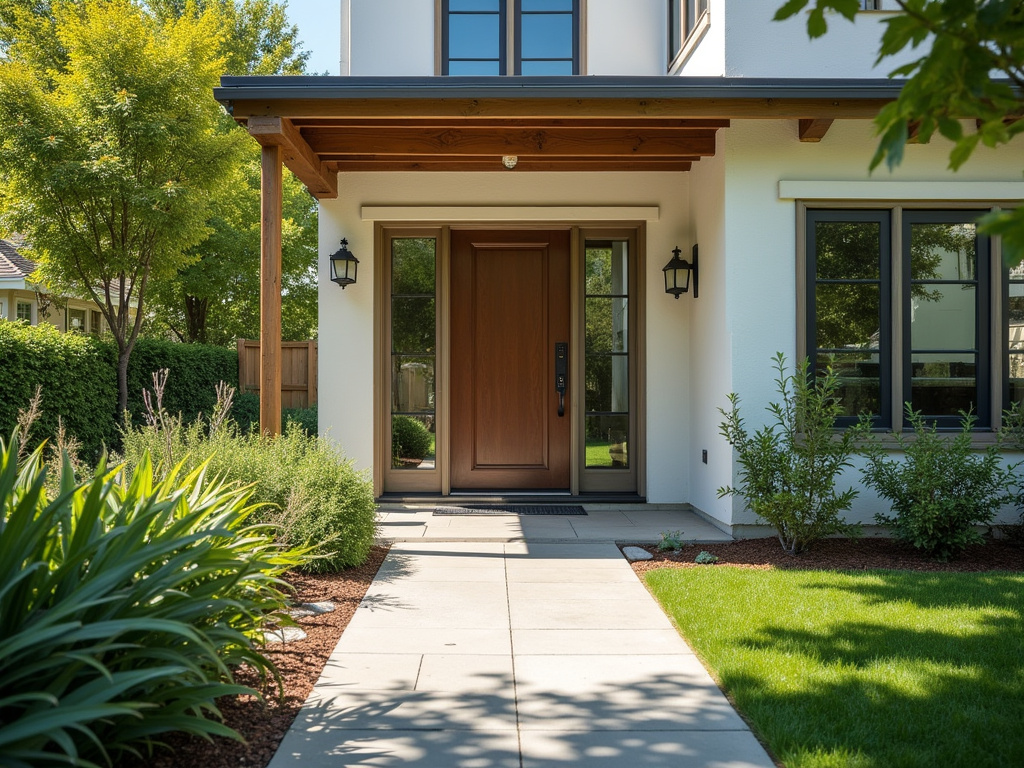 Backyard patio entrance — impact french doors wellington fl