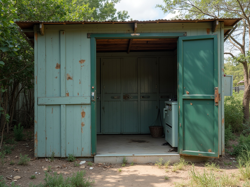 Battery bank shed — off-grid infrastructure lighting