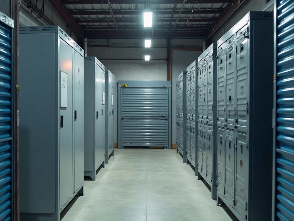 Battery storage shed — off-grid infrastructure lighting