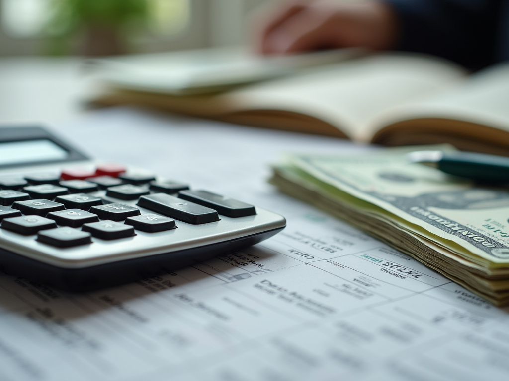 Calculator and bills — car title loans