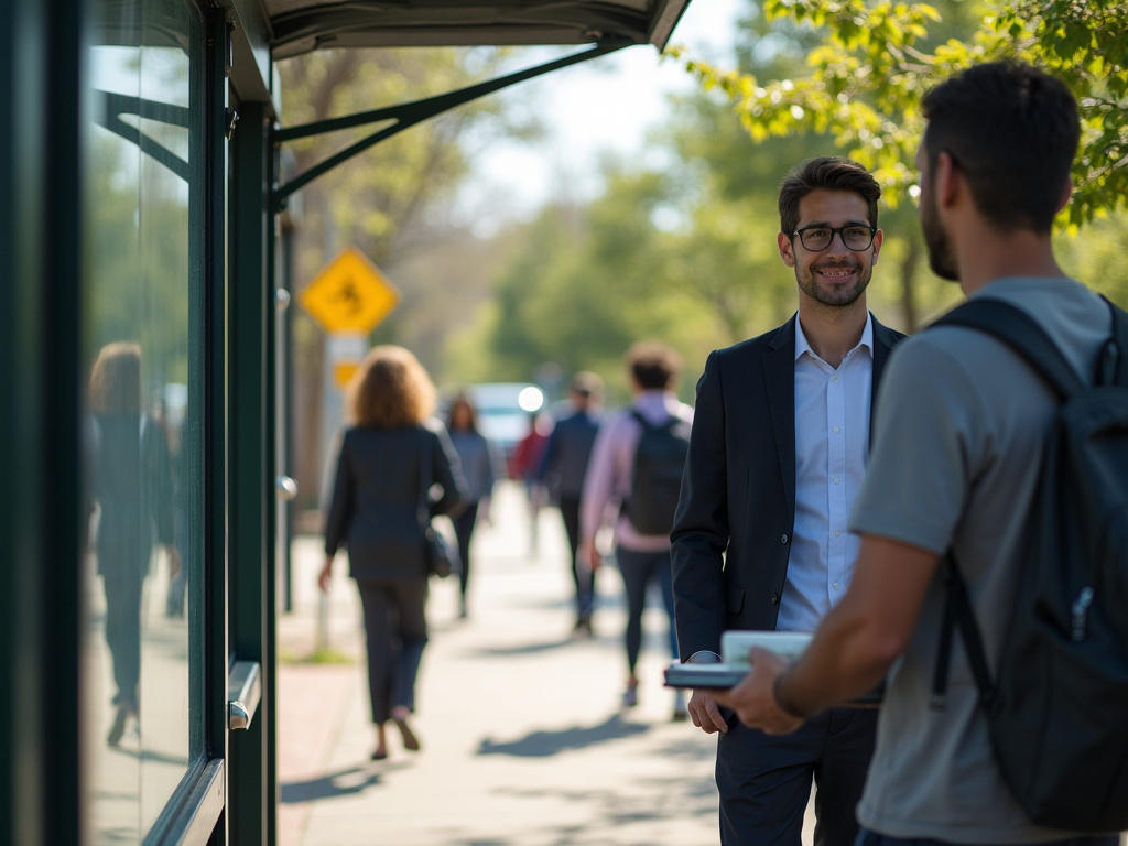 Campus bus stop — student living in Tucson