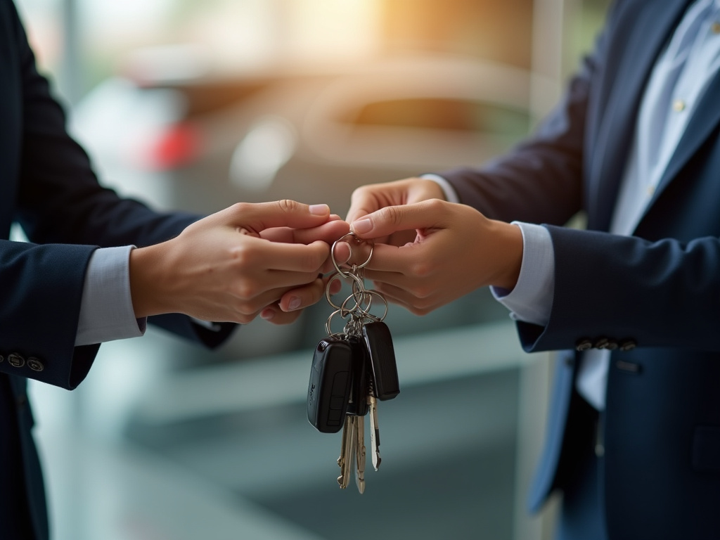 Car keys handoff — car title loans