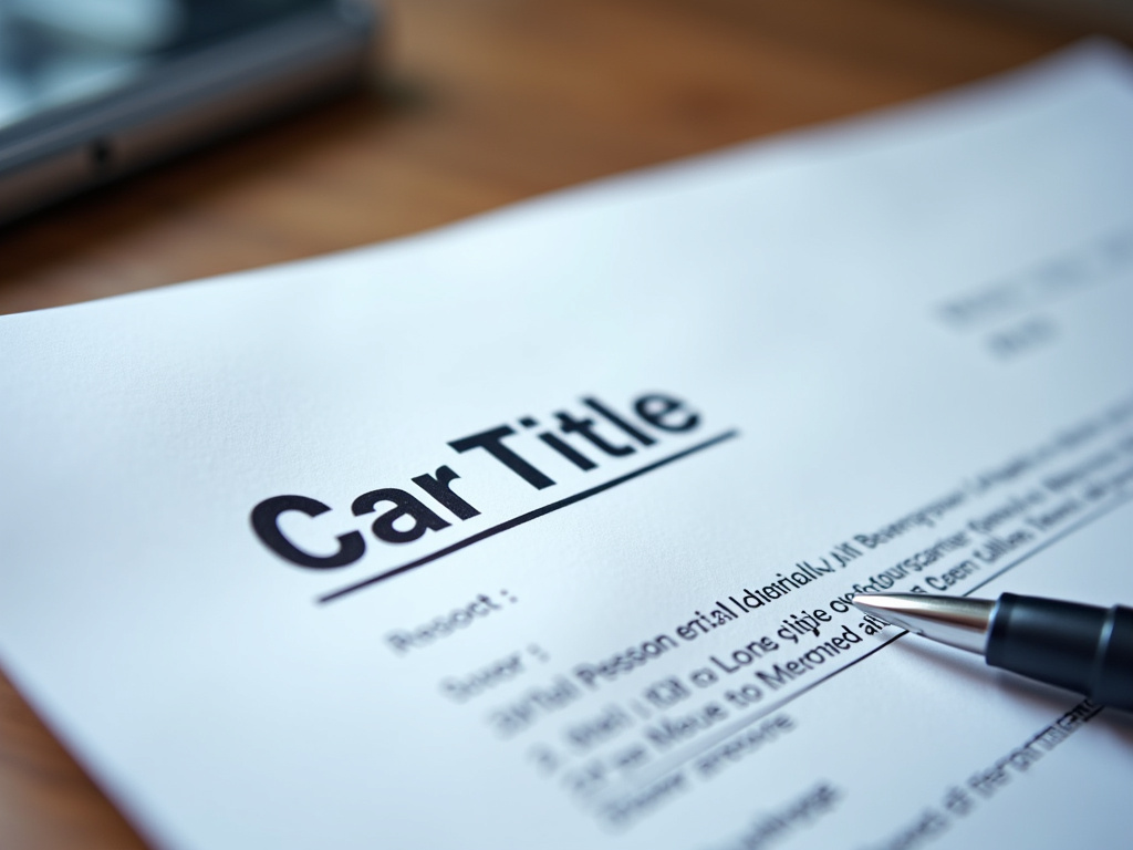 Car title document — title loans kansas