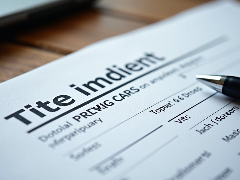 Car title document — title loans kansas