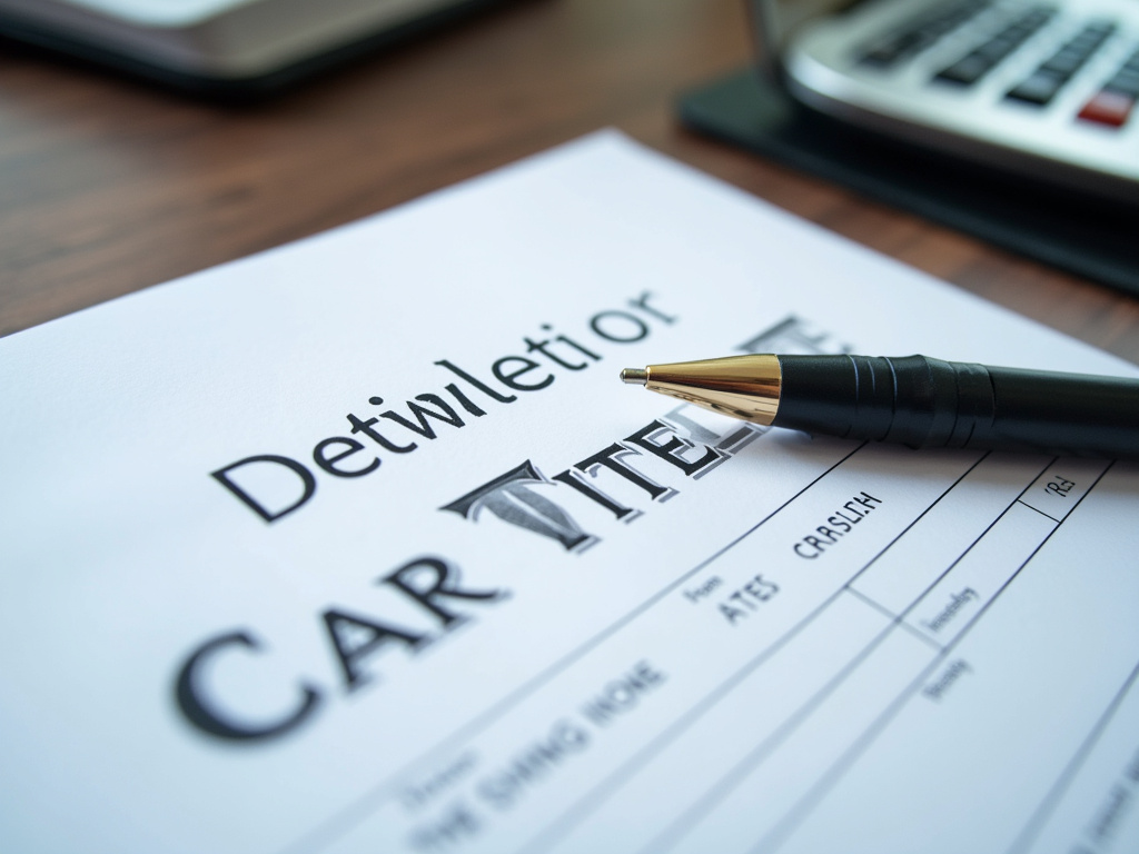 Car title document — title loans massachusetts