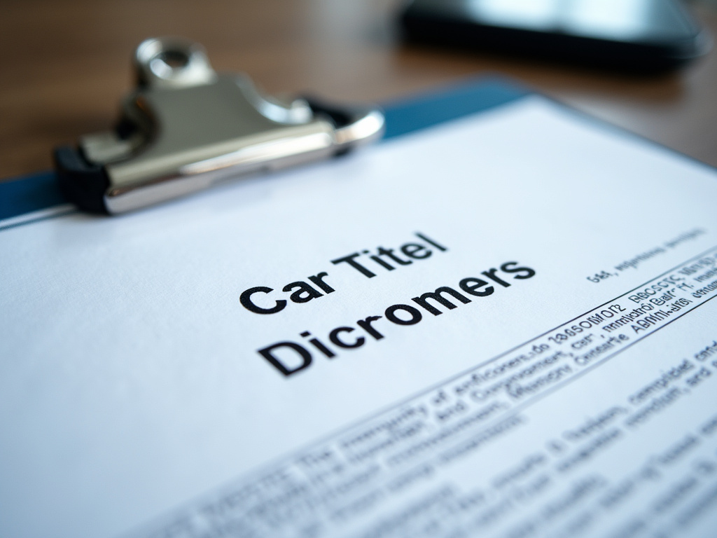 Car title document — title loans tennessee