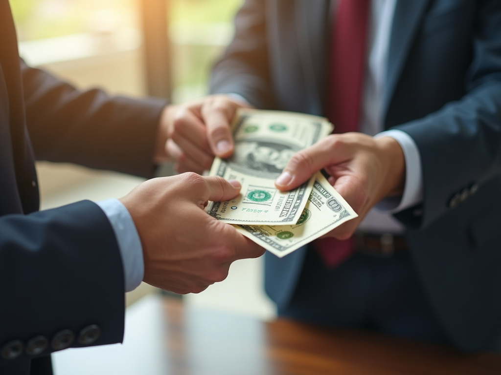 Cash handoff — car title loans