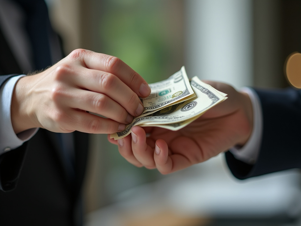 Cash handoff — car title loans