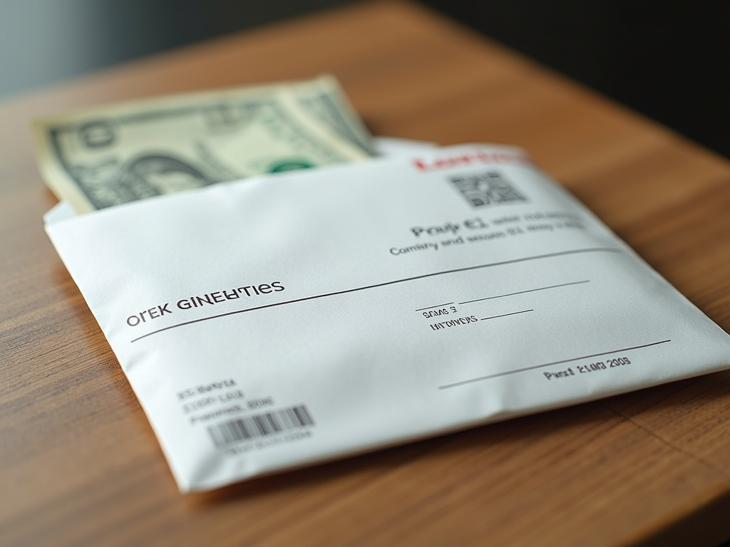 Cash payment envelope — car title loans