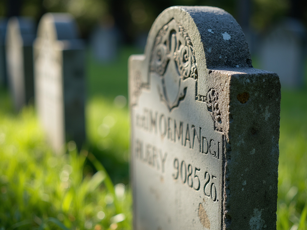Cemetery headstone — solar monument light