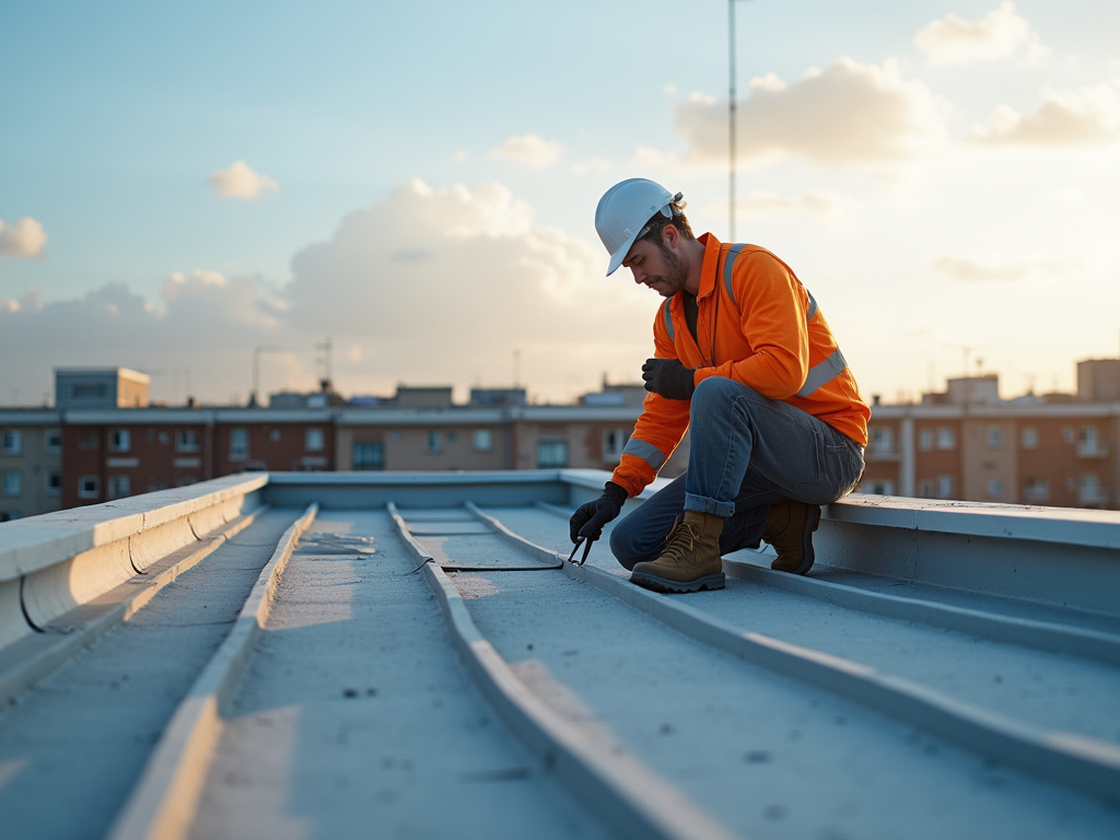 Contractor on rooftop — roof repair dacula ga